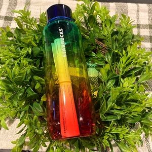 ❤️🧡NEW💚💙 Rainbow Glass Starbucks Water Bottle 20oz
